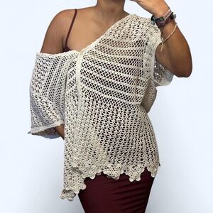 Boho White Knit Cardigan Top by Venezia Jeans!